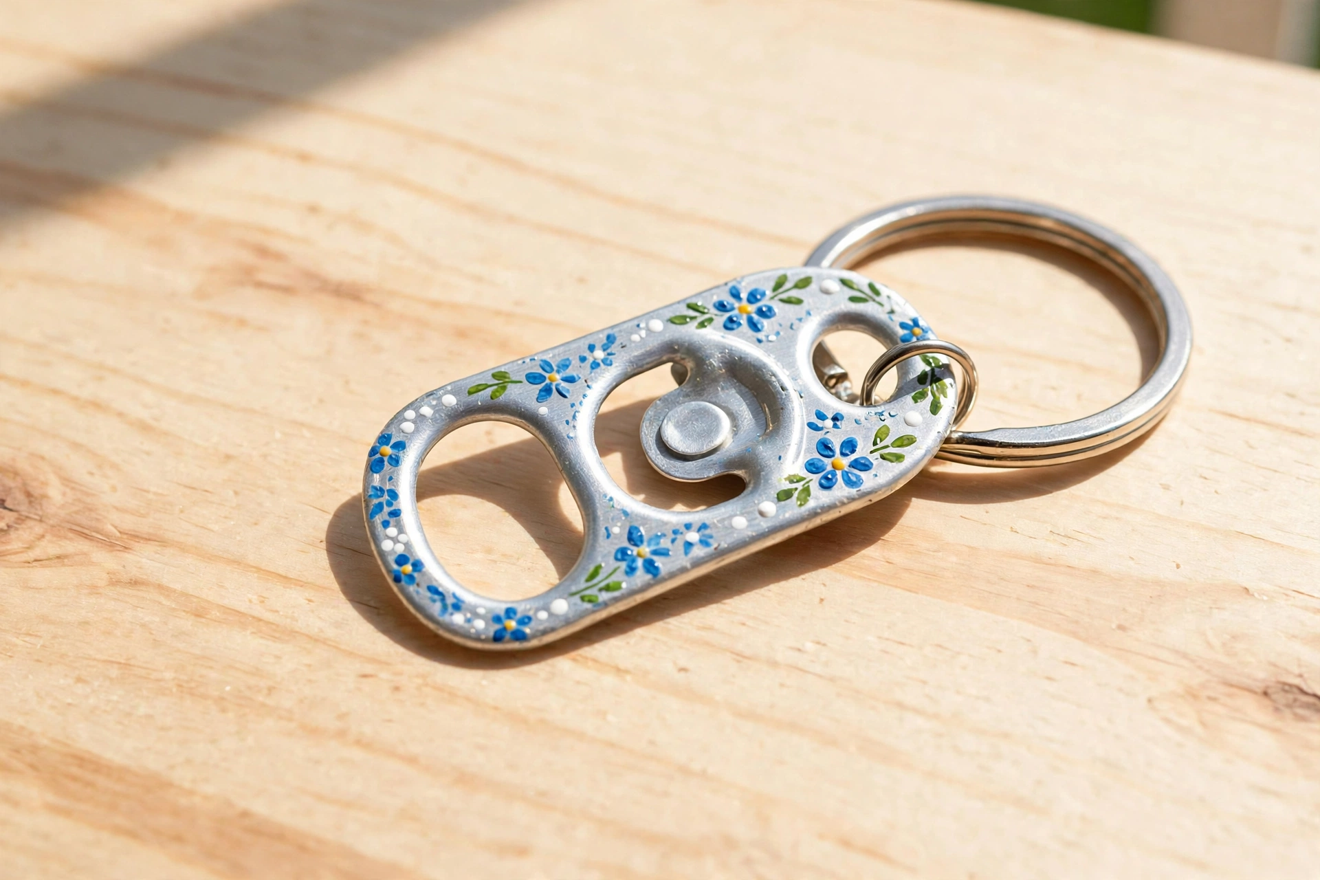 Portachiavi realizzato con un anello di lattina