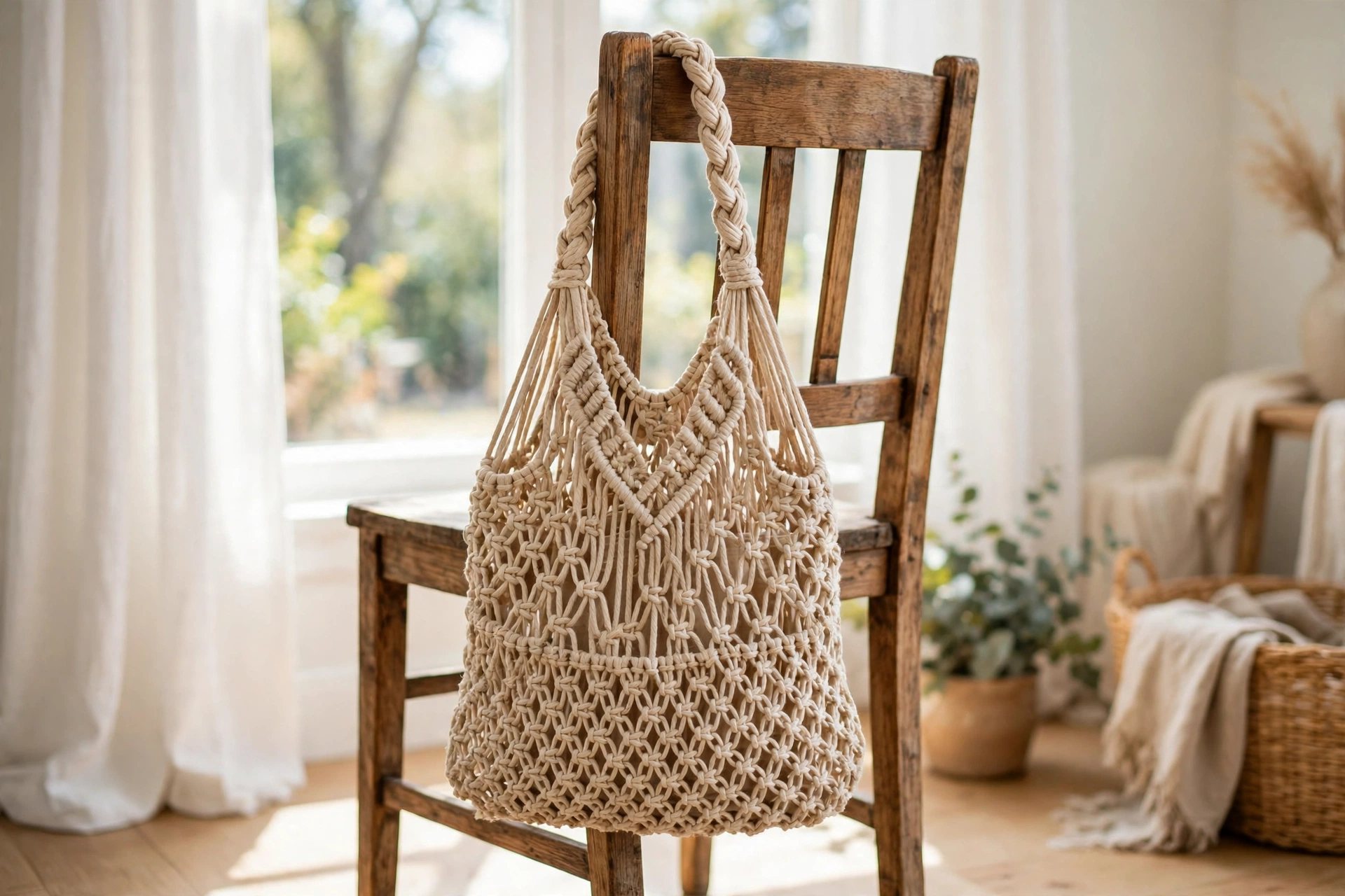 Borsa in macramé con filati di recupero: il tutorial