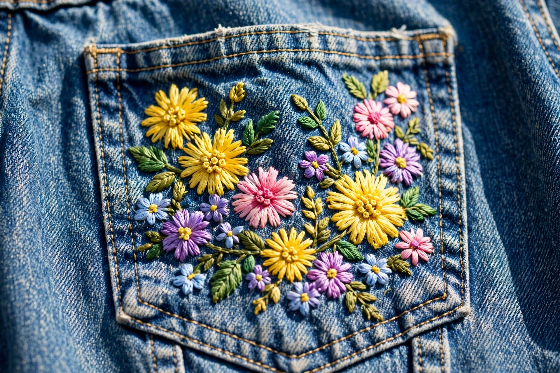 Giacca jeans personalizzata con ricamo e toppe di recupero